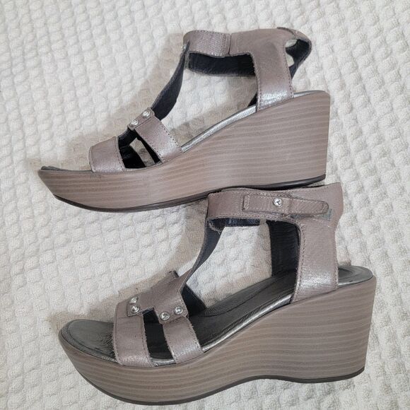 Naot Flirt Wedge Sandals Woman's EU 39 US 8-8.5 Shoes Rose Gold Brass Metallic - Picture 3 of 16